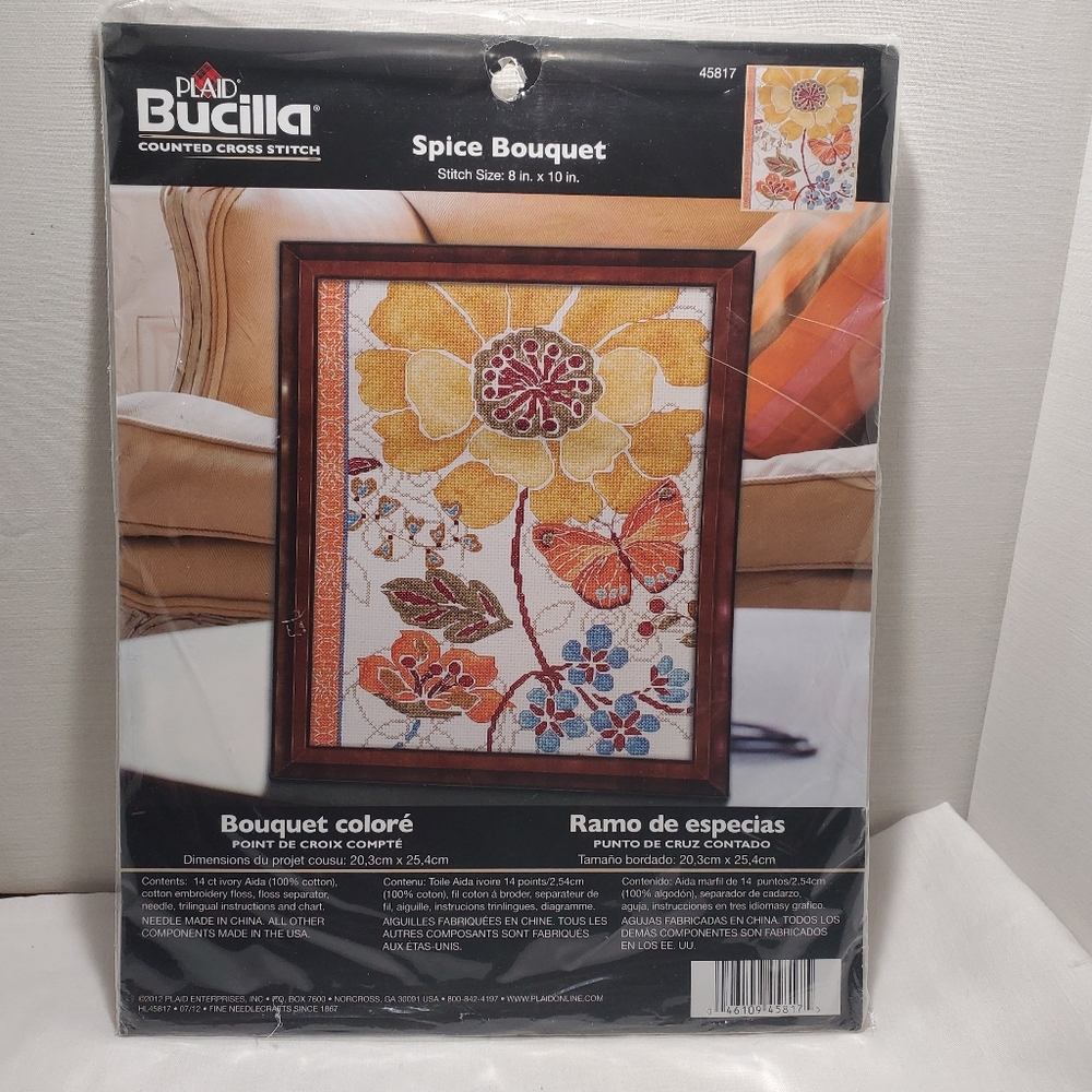 Plaid Bucilla Spice Bouquet Counted Cross Stitch Kit 45817 NIP